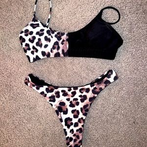 Cheetah print thong bikini